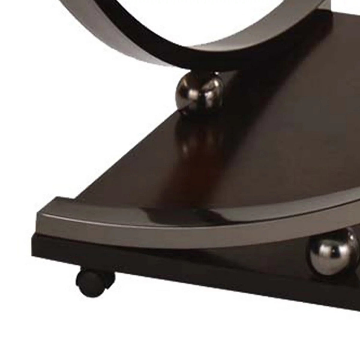 Brown and Black Wood Coffee Table with Castors A4803