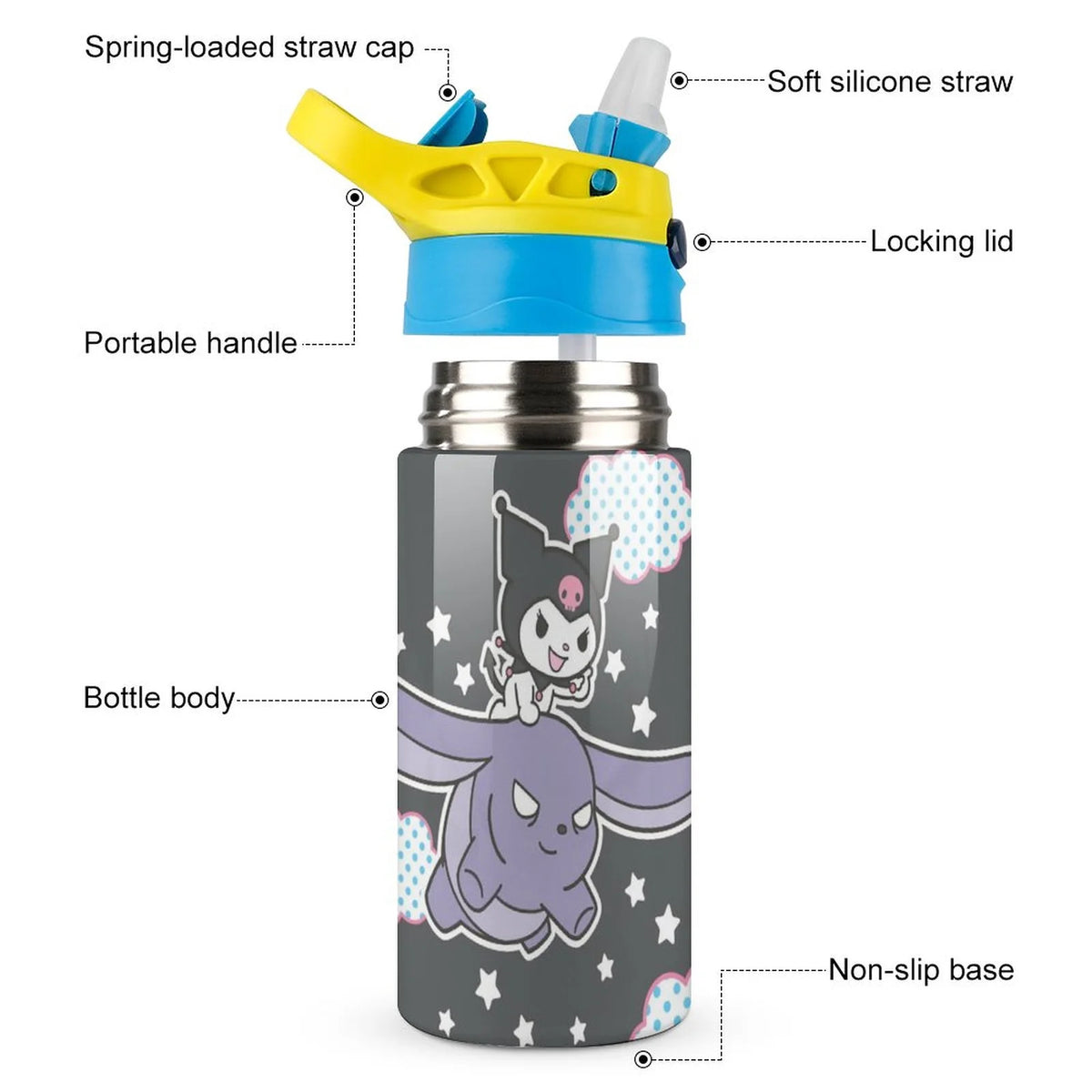 Children's Vacuum Insulated Stainless Steel Water Bottle With Straw W8121