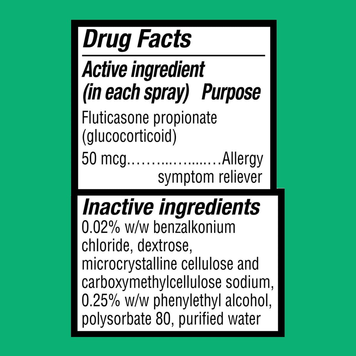 Non-Drowsy Fluticasone Propionate Nasal Spray, 50 mcg, 72 Sprays L97296