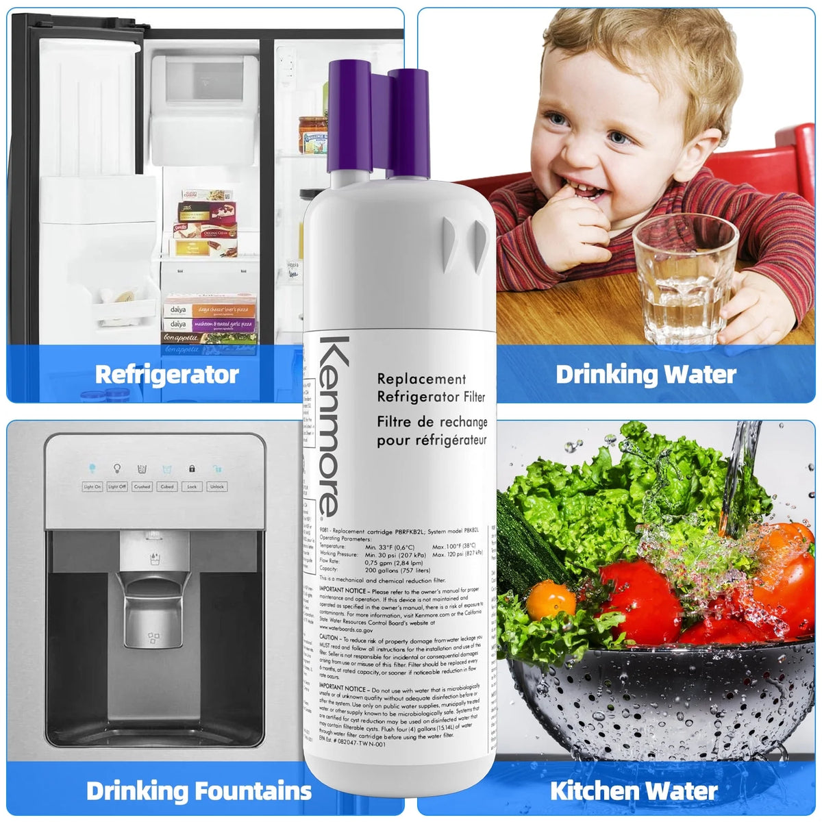 3 Pack Refrigerator Water Filter Q540998