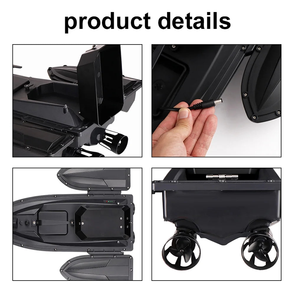 500m Remote Control Fishing Bait Boat with LED Light T3231