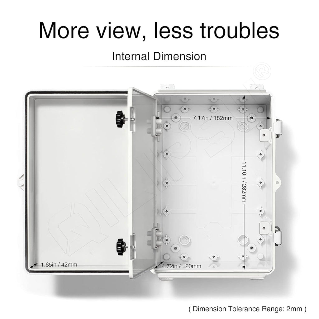 Stainless Steel Latch Junction Box with Inner Door, IP67 Waterproof Electrical Box, ABS Plastic Grey, Pack of 2 C593473