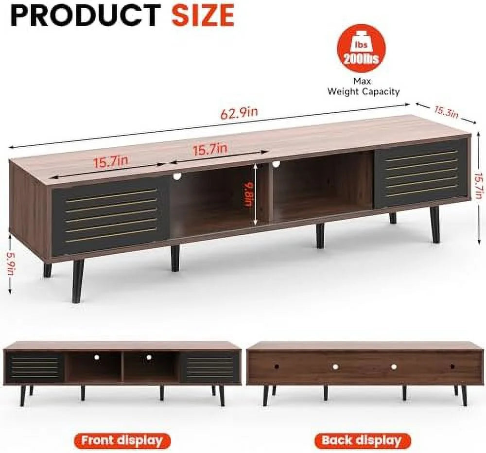Mid Century Modern TV Stand for 55/60/65 inch TV with Cabinets L7087