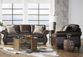 Espresso Faux Leather Sofa and Loveseat Set Y38437