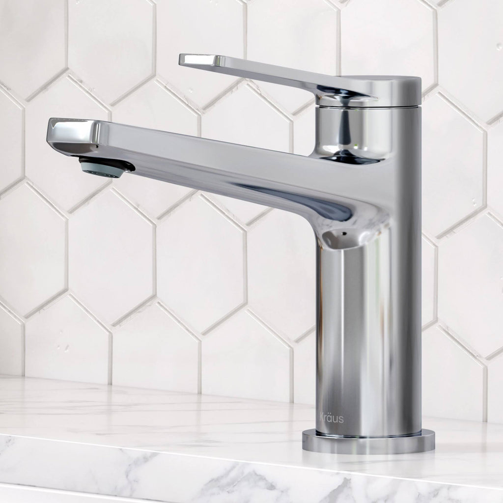 Single Handle Bathroom Faucet - Stainless Steel K676