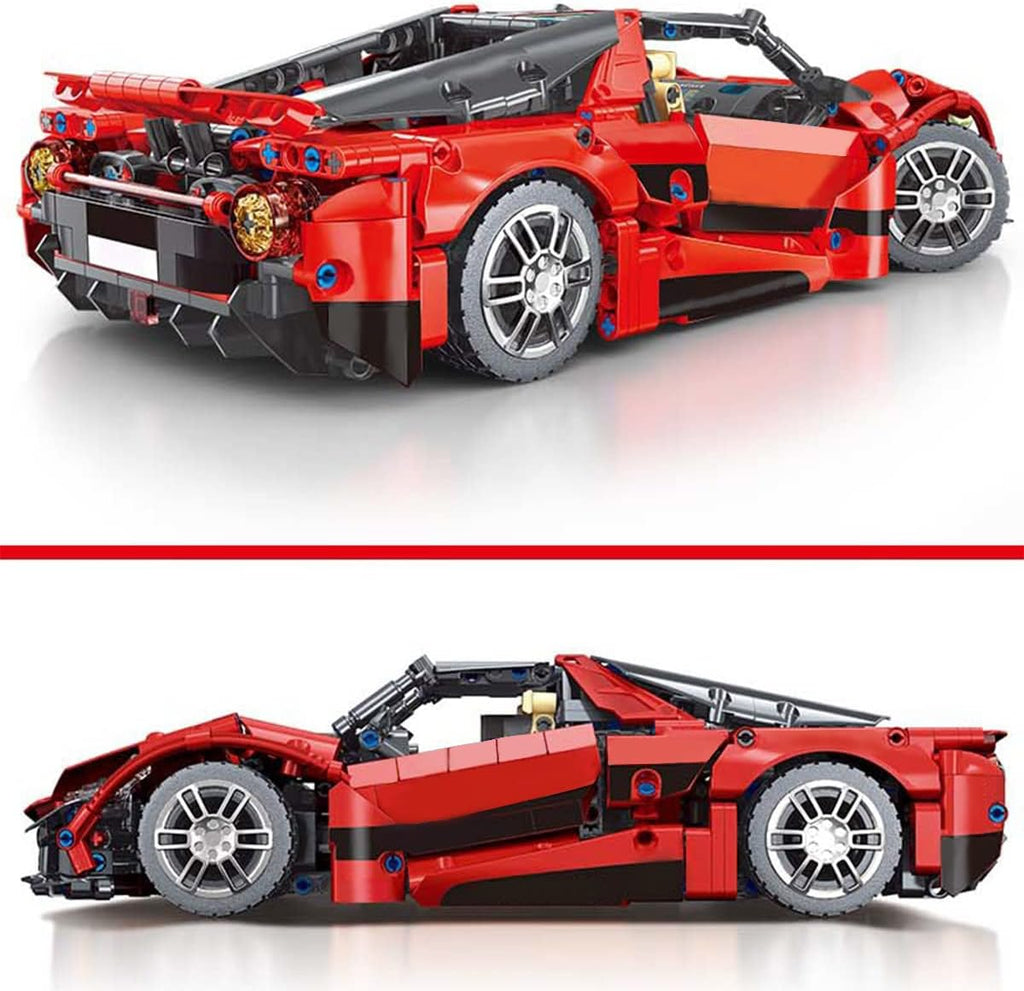 Red Sport Car MOC Building Blocks Construction Toy, 1:14 Scale Model Cars Set (1238 Pcs) Pack of 2 N371