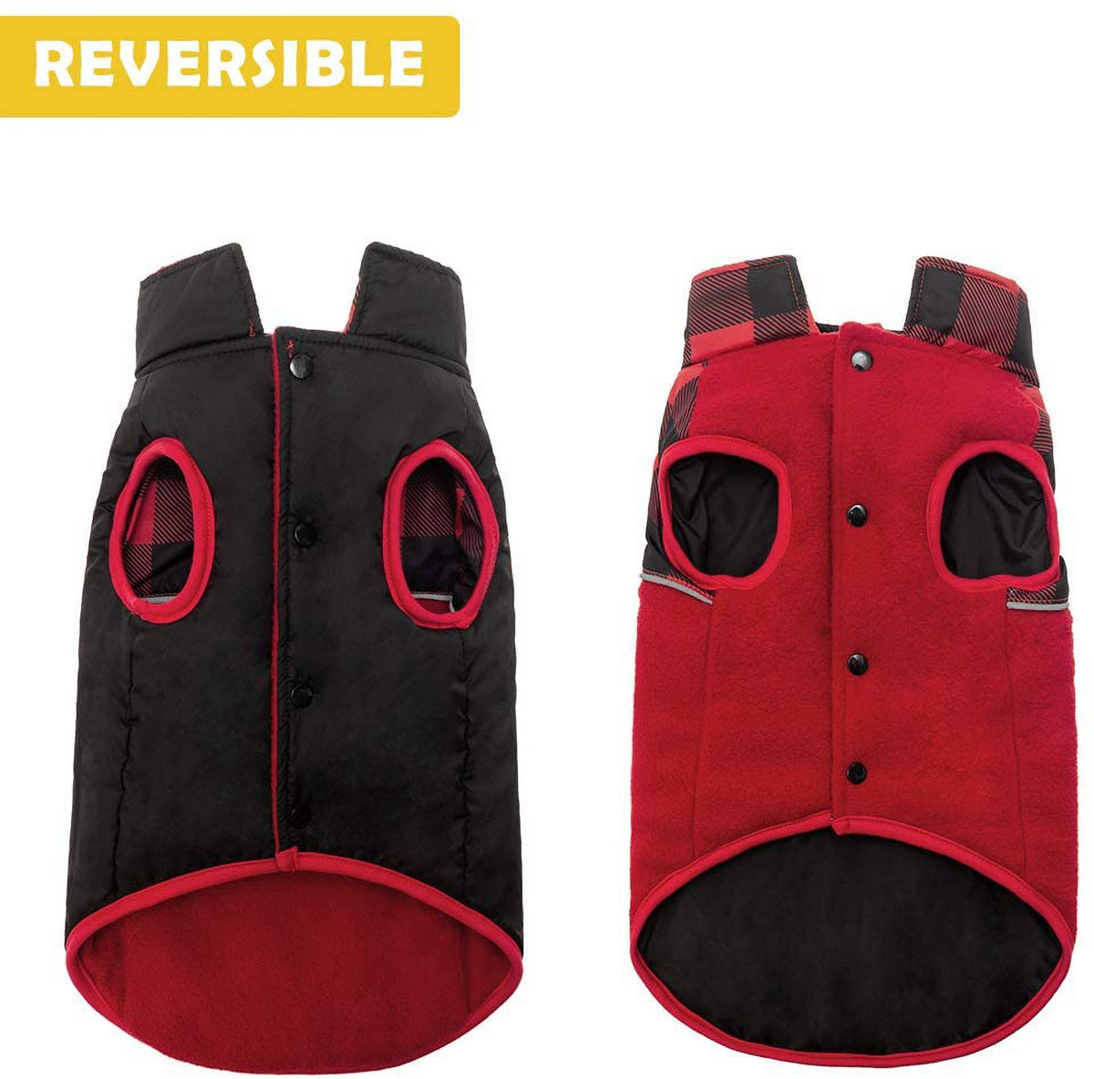 Reversible Polar Fleece Dog Vest Winter Coat with Water-Proof Side Z34365