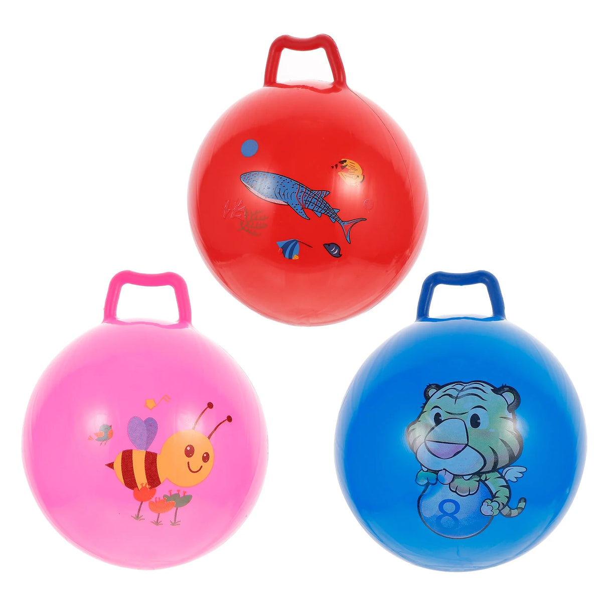 3Pcs Inflatable Hopper Balls with Handle R34499