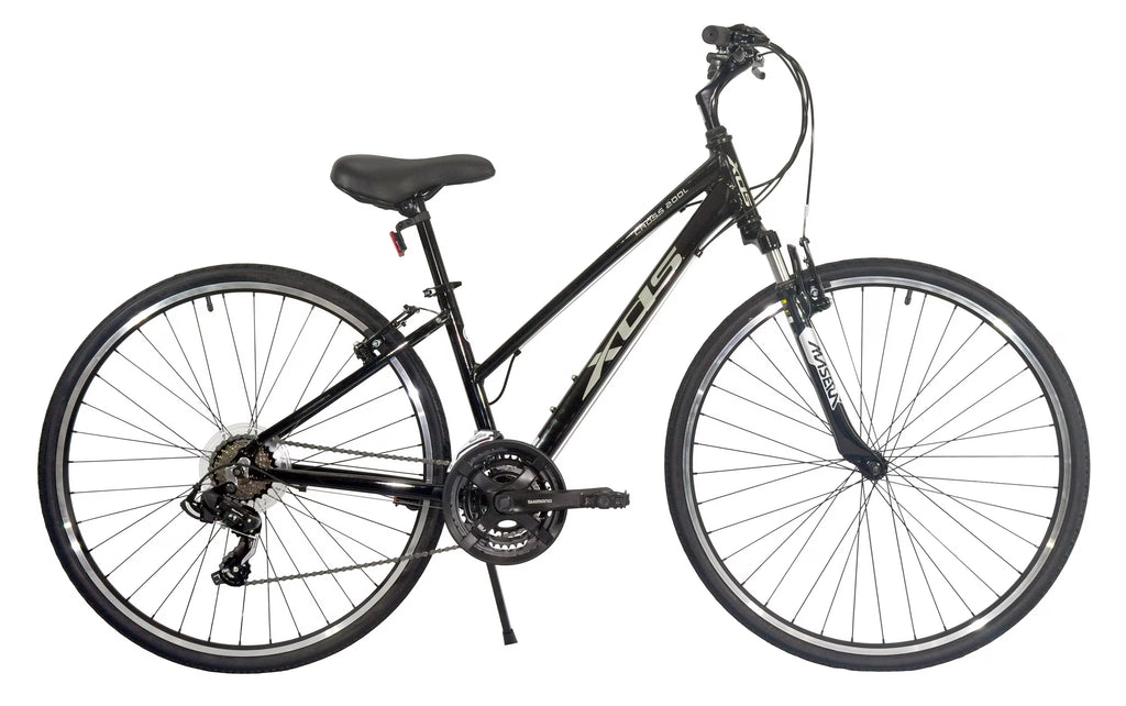Shiny Black 700C Hybrid City Commuter Bike R359624