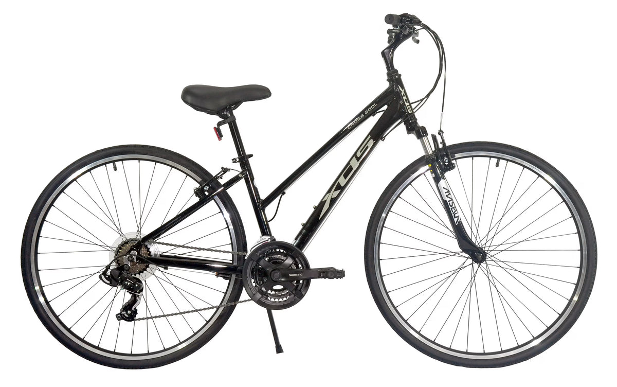 Shiny Black 700C Hybrid City Commuter Bike R359624