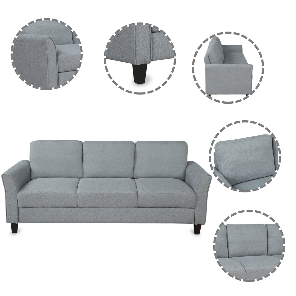 Gray Chair and 3-Seat Sofa W57663