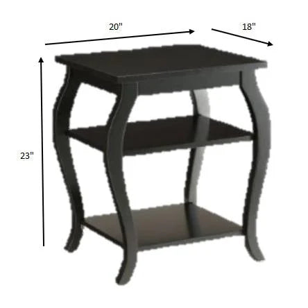Black Finish Square End Table F582