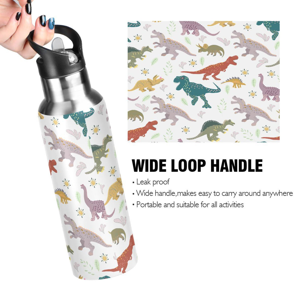 Stainless Steel Insulated Water Bottle with Straw Lid A484046