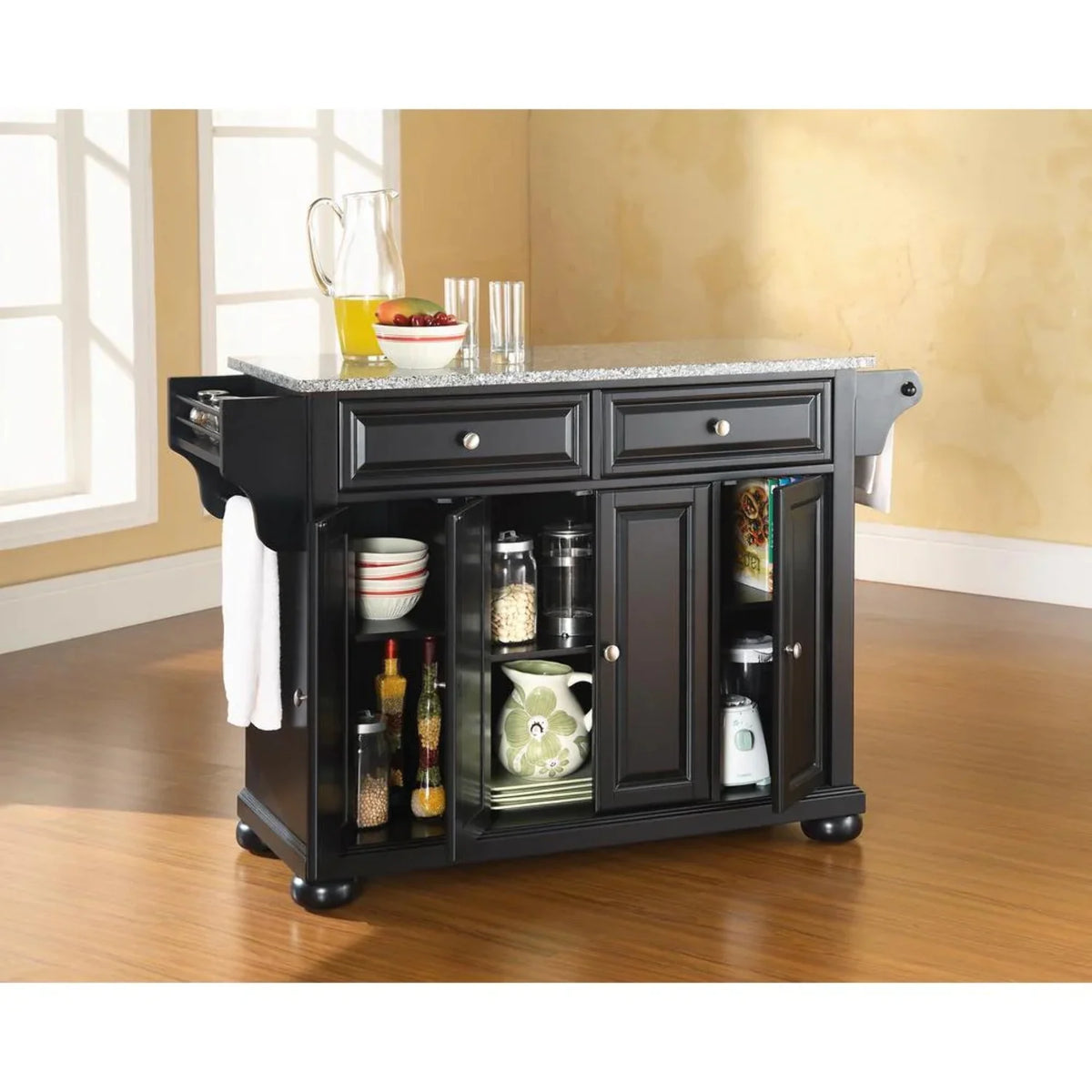Black Granite Top Kitchen Island K791