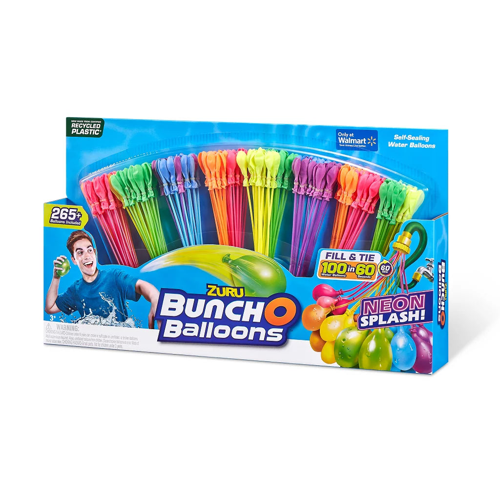 265 Neon Splash Rapid-Filling Self-Sealing Water Balloons 8 Pack F473373