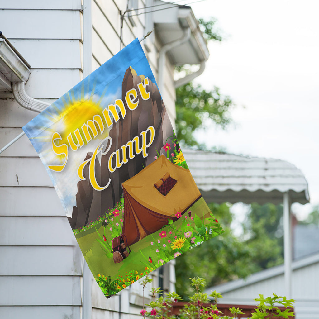 Camping House Flag 28 x 40 Inch Double Sided Outdoor Decorative Flag H74497