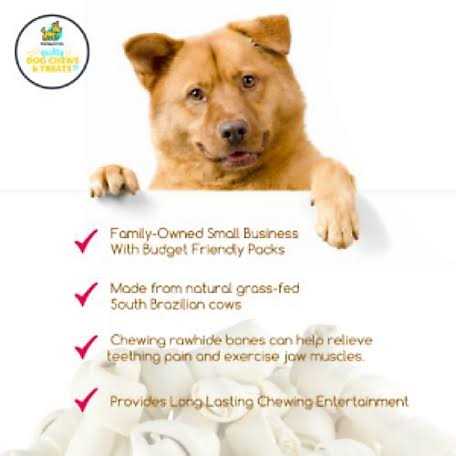 Natural White Knotted Rawhide Bone Dog Chew Treats N72518