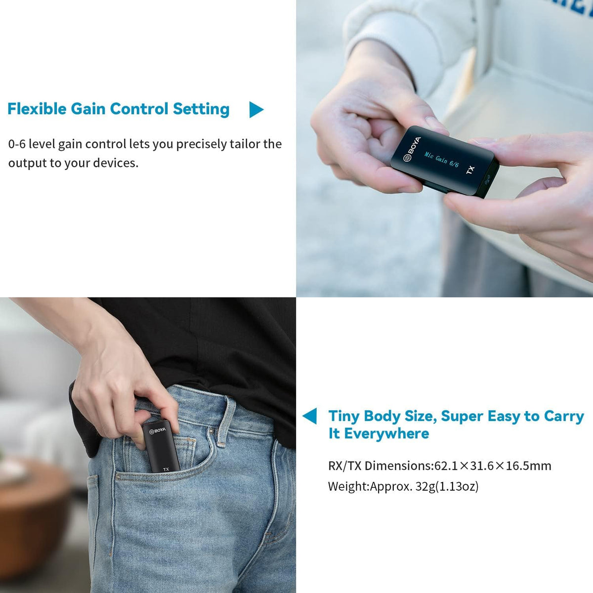 2.4GHz Wireless Dual Channel Cordless Lavalier Microphone System for Phone Camera U9309