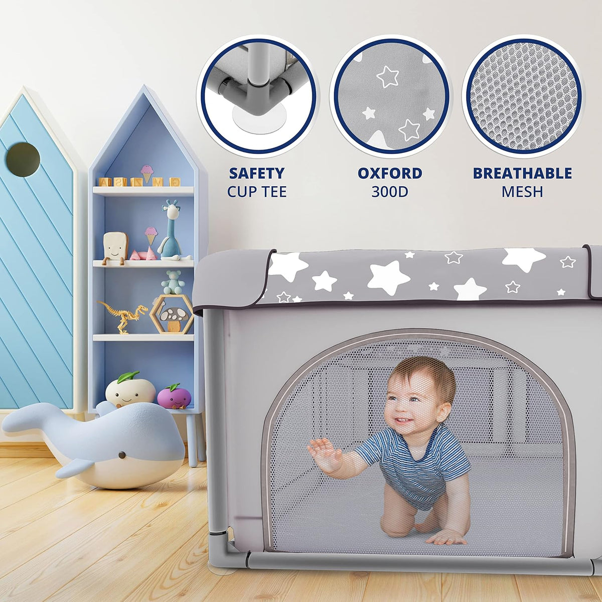X-Large Foldable Baby Playpen with Carry-Case Y709