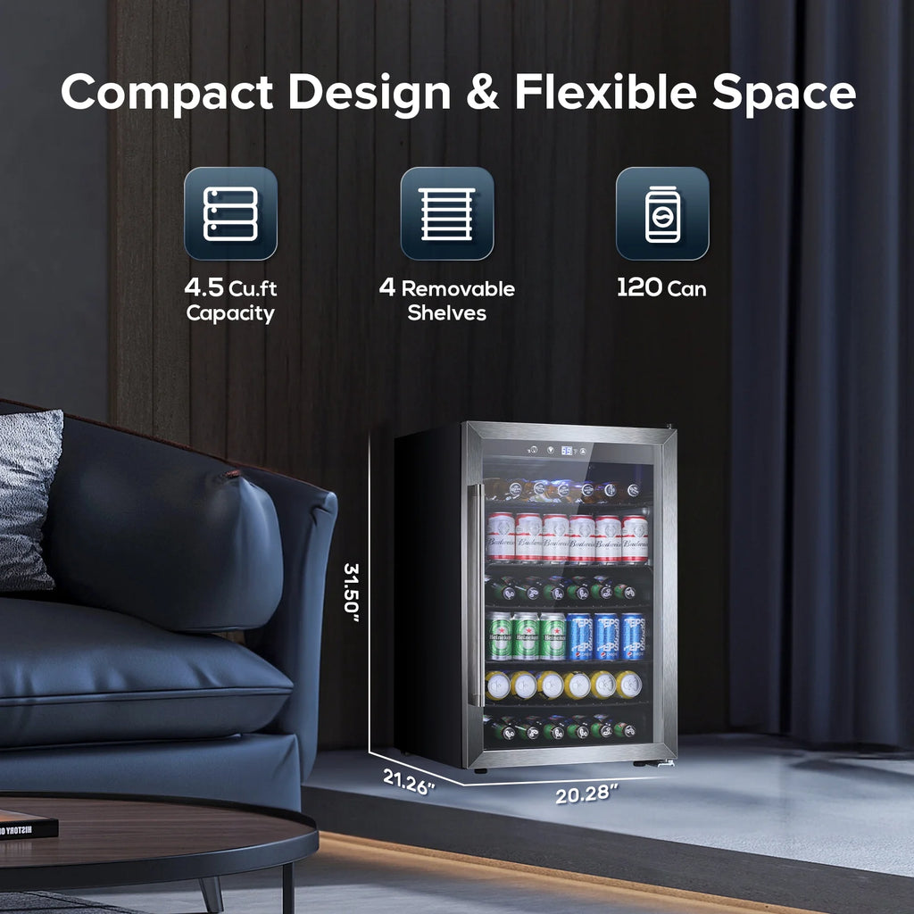 4.4 Cu.ft Beverage Refrigerator Cooler with Glass Door Z31287