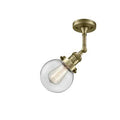 Antique Brass Clear Globe Semi Flush Mount Light K6821
