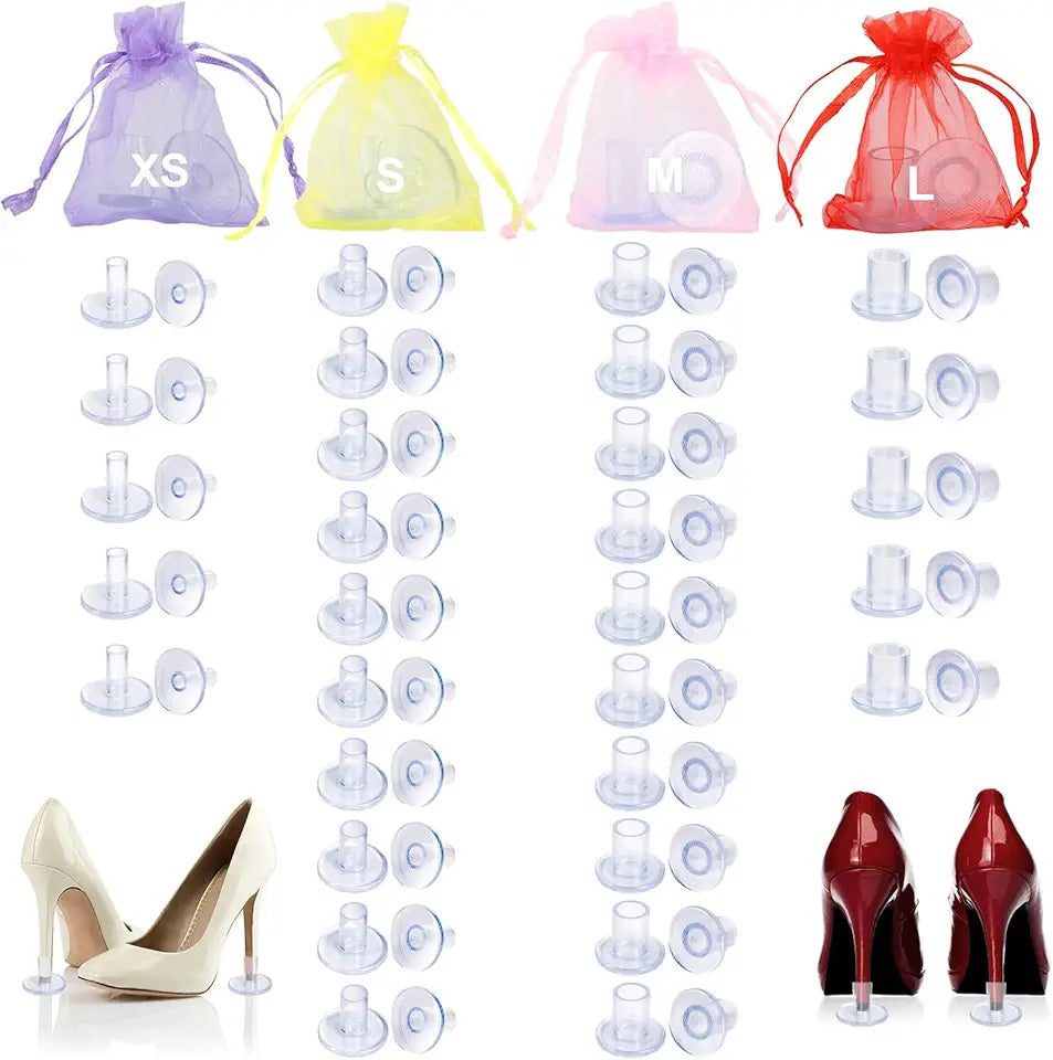 30 Pairs 4 Sizes Clear High Heel Protectors D388