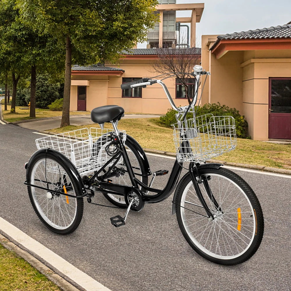 24 7 Speed Black Adult Tricycle L459