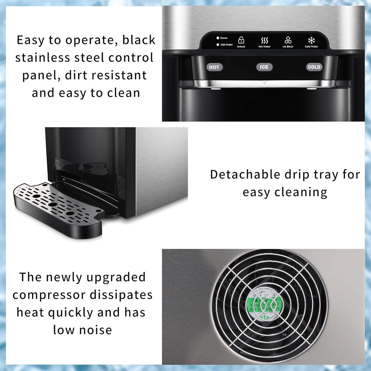 3 in 1 Top Loading Water Cooler Dispenser with Ice Maker S875517