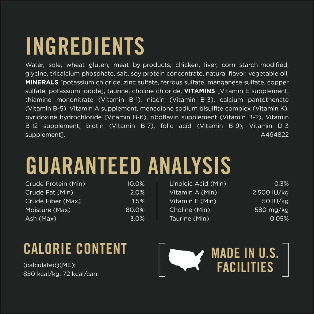 Wet Cat Food Sole Entree in Gravy 3 oz. Can H60762