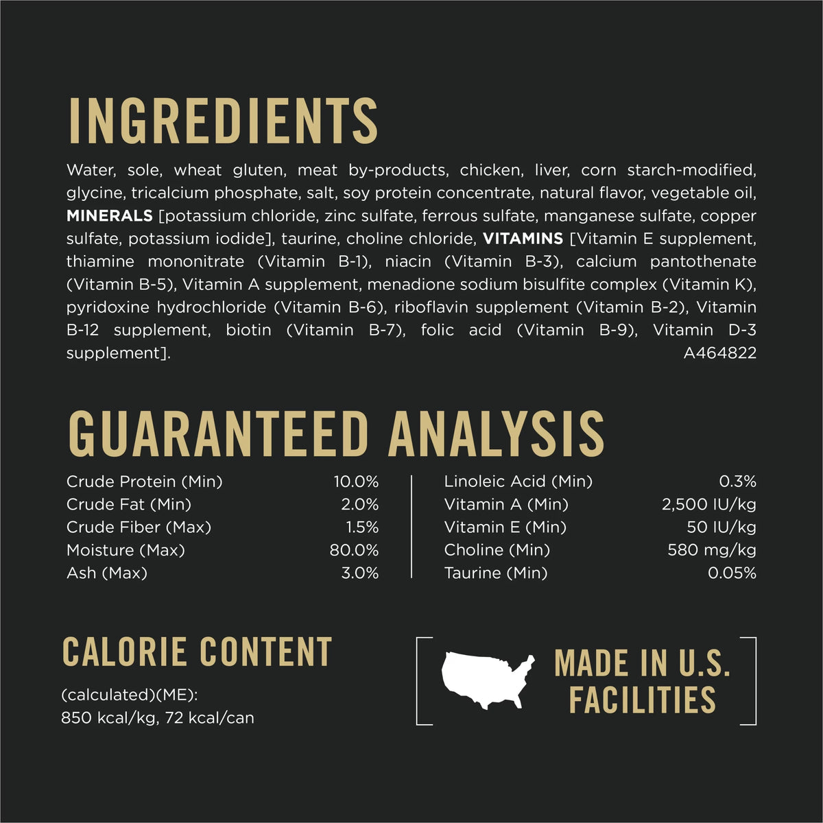 Wet Cat Food Sole Entree in Gravy 3 oz. Can H60762