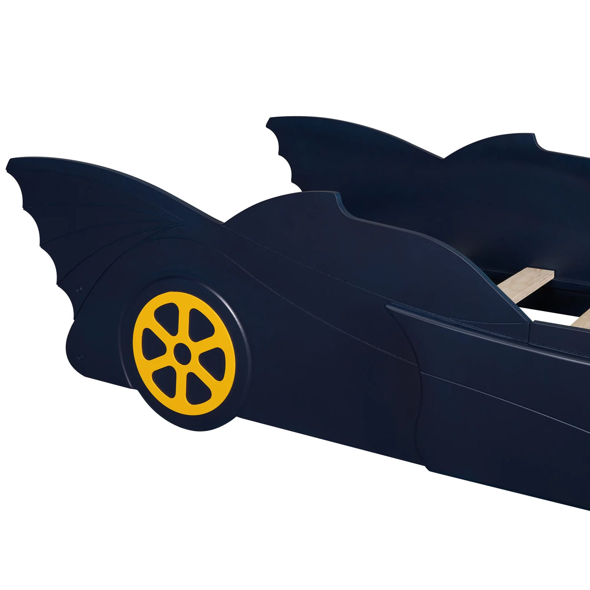 Wood Race Car-Shaped Twin Size Platform Bed E78768