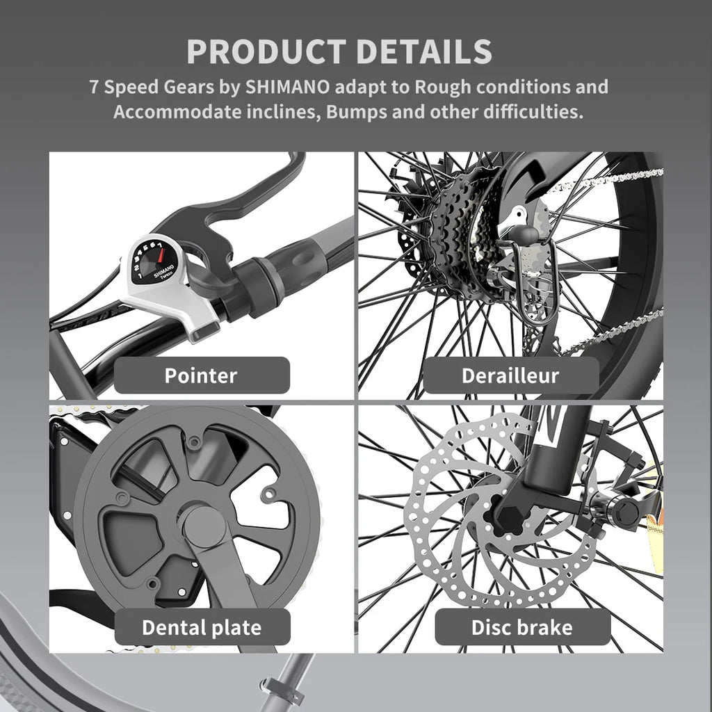 750W 48V 15Ah Fat Tire Electric Mountain Bike W64988
