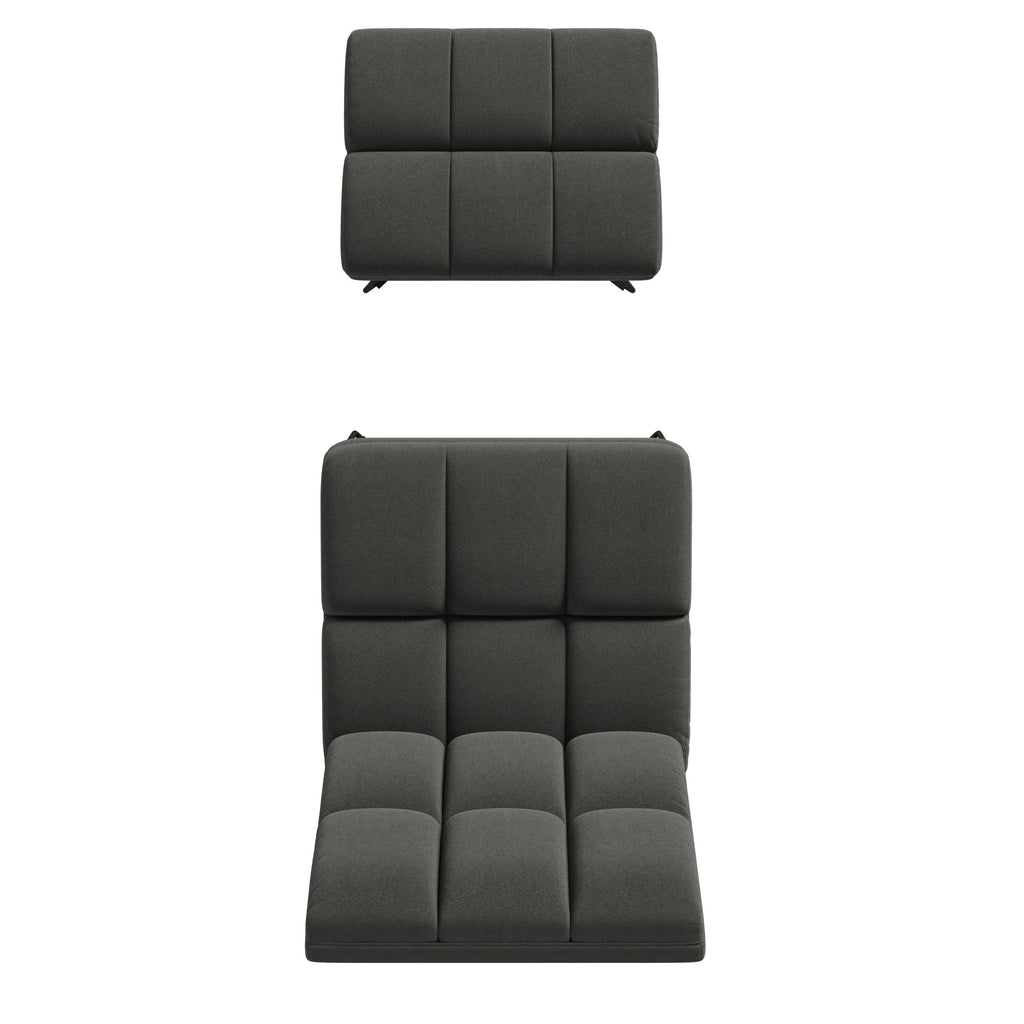 Turquoise Blue Armless Chair and Ottoman K278058