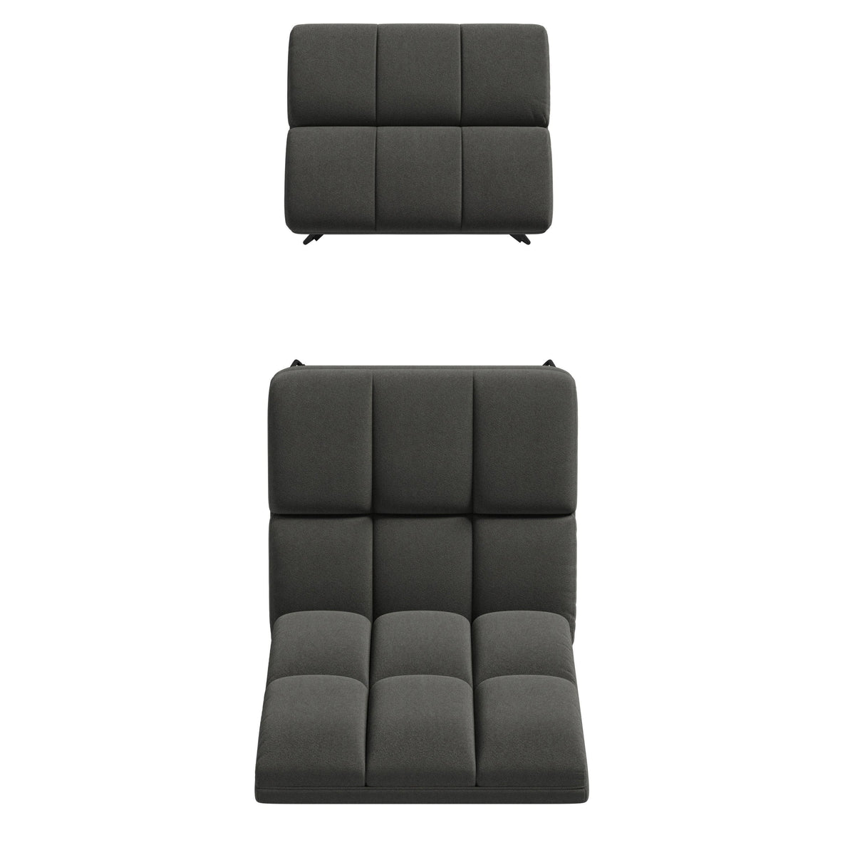 Turquoise Blue Armless Chair and Ottoman K278058