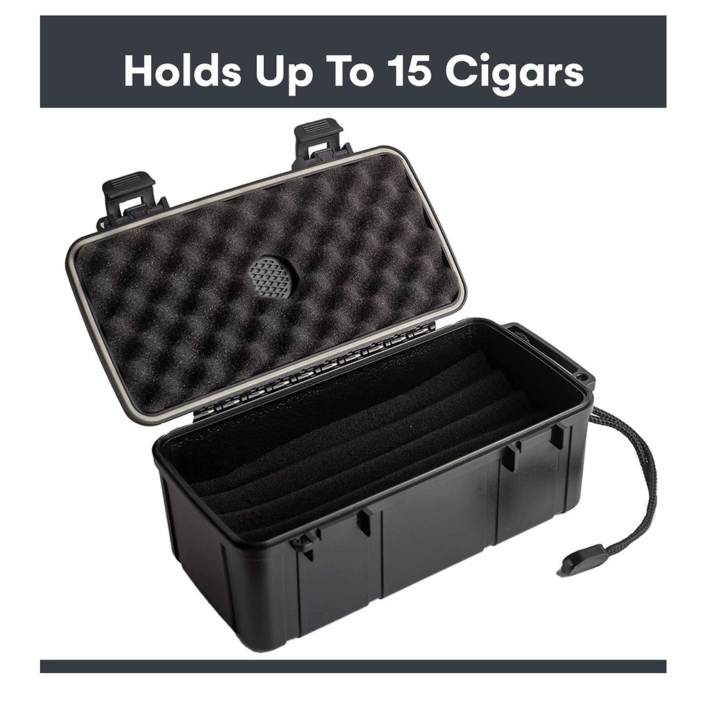 Black 15 Count Cigar Travel Humidor Case P5323