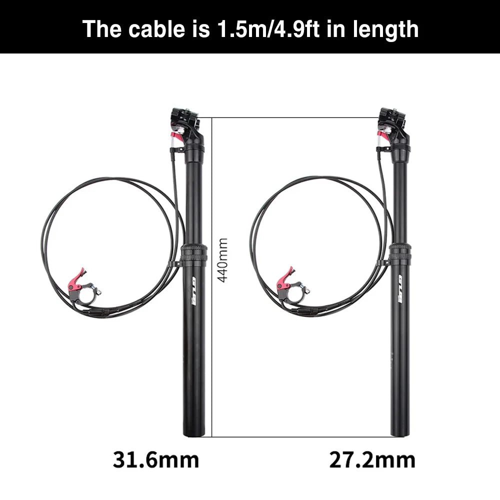 Mountain Dropper Seatpost 27.2mm Adjustable Remote Control Suspension Seat Post I726