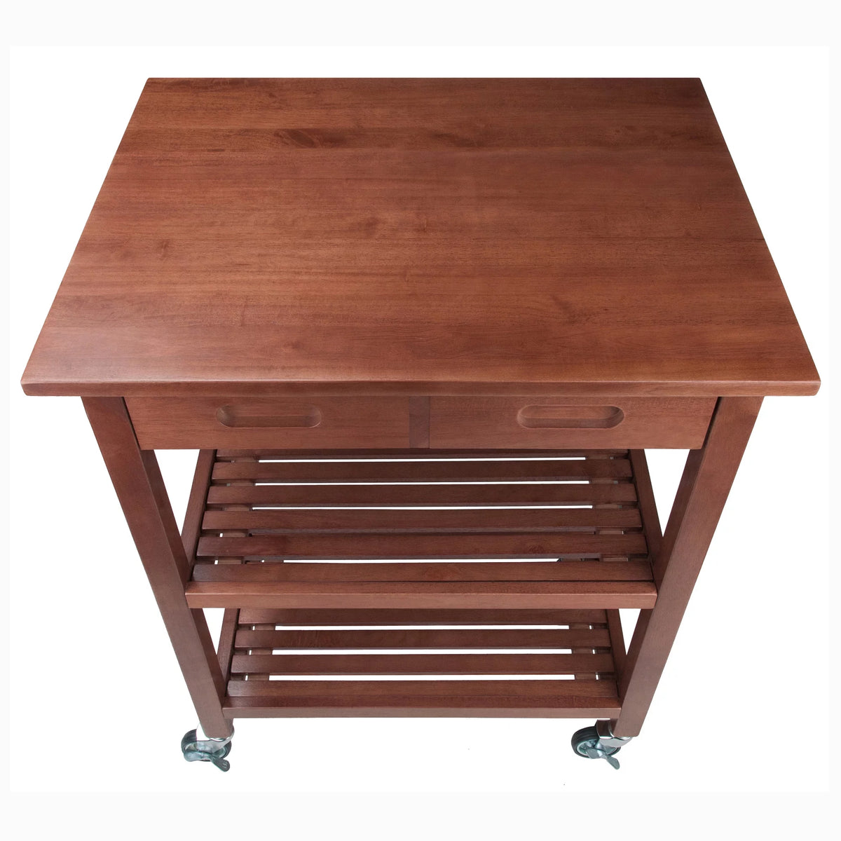 Walnut Drop Leaf Wood Kitchen Utility Cart T76572