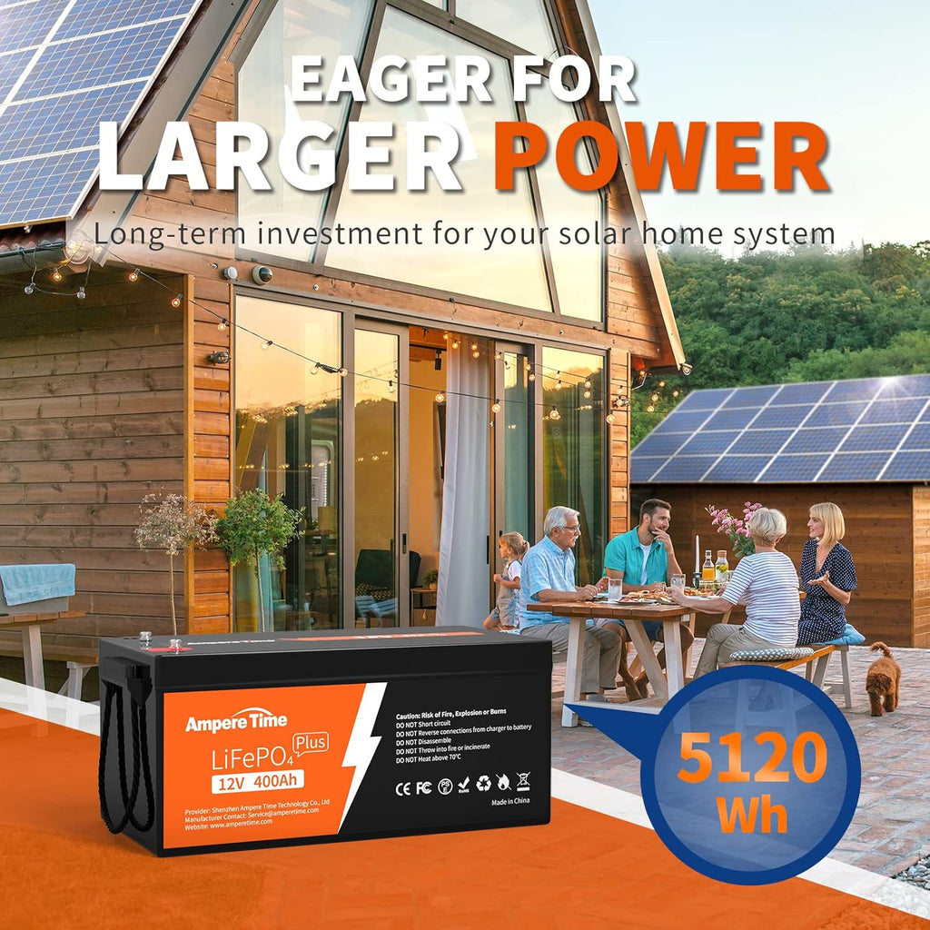 12V 400Ah LiFePO4 Battery with 250A BMS and 14.6V 40A Charger C443