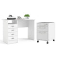 White Wooden Writing Desk Set I17917