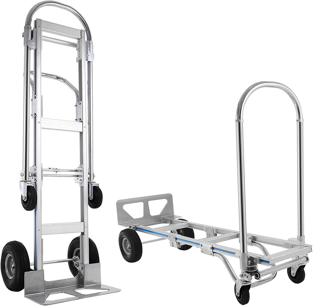 Heavy Duty Convertible Aluminum Hand Truck Dolly with 10 Pneumatic Wheels F754480