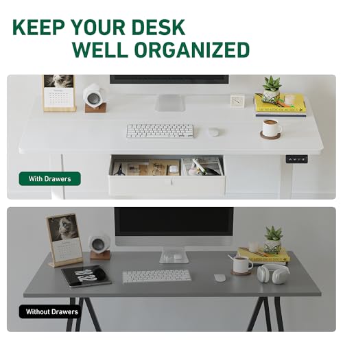 55 x 24 Inches Adjustable Height Electric Standing Desk with Drawer Y87790