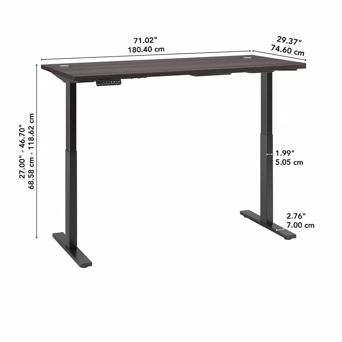72 x 30 in. Height Adjustable Standing Desk V606