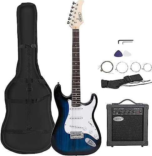 39" Full Size Electric Guitar with Amp Case and Accessories Pack Blue C989