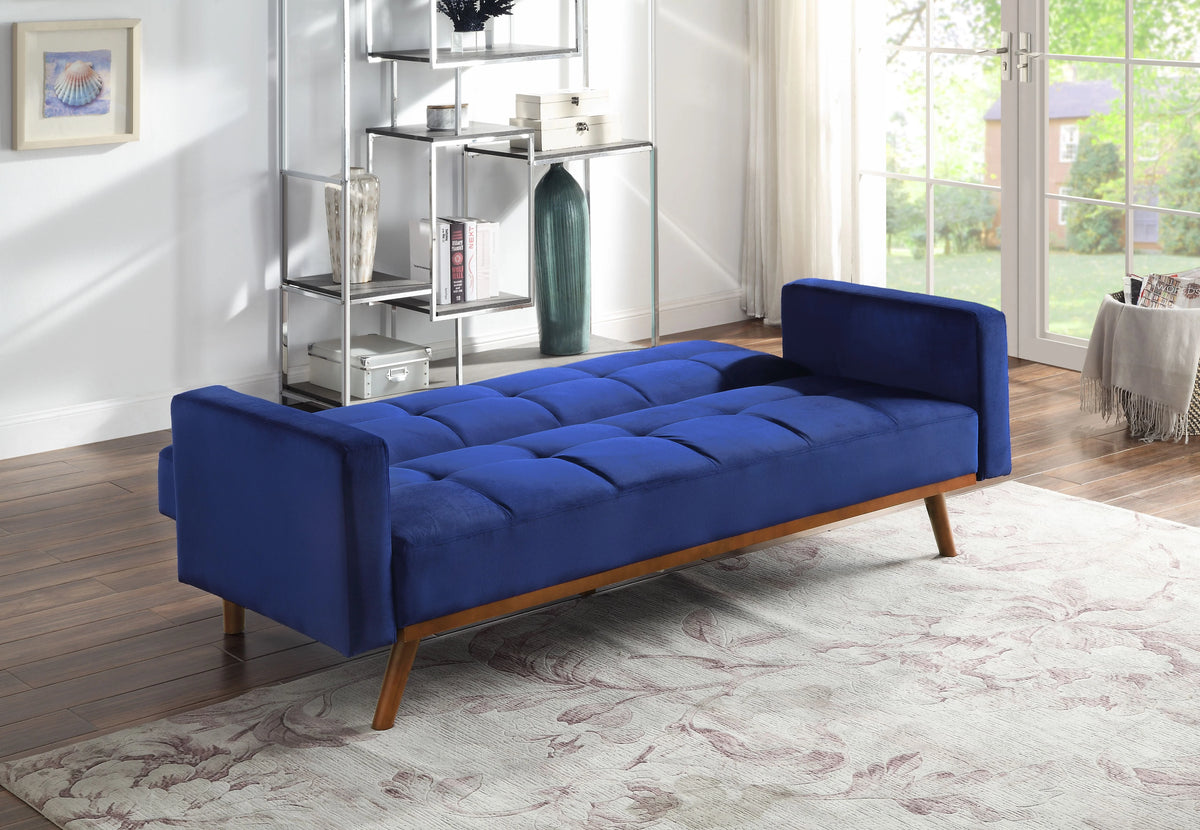 Blue Velvet Adjustable Sofa D7112