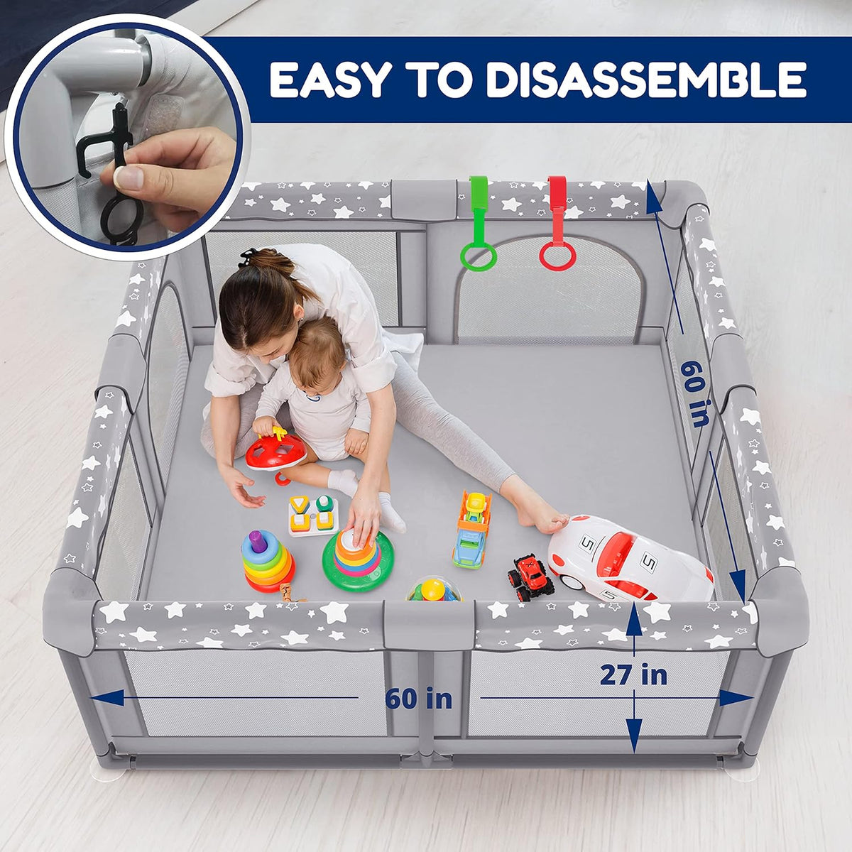 X-Large Foldable Baby Playpen with Carry-Case Y709