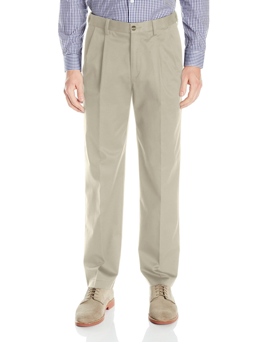Pleated Performance Chino, Men&s, Size: 60 x 30, White O489493