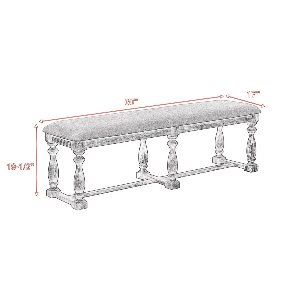 Gray Padded Bench U487298