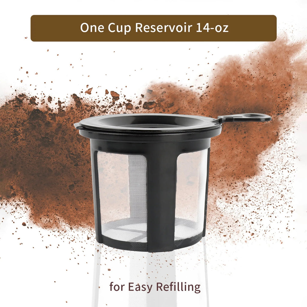 2 in 1 Single Serve Coffee Maker with Reusable Filters, Red O323