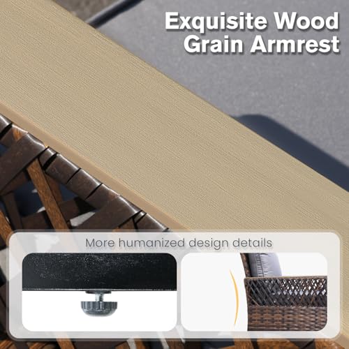 4 Pieces Wicker Patio Furniture Set with Ottomans O913576
