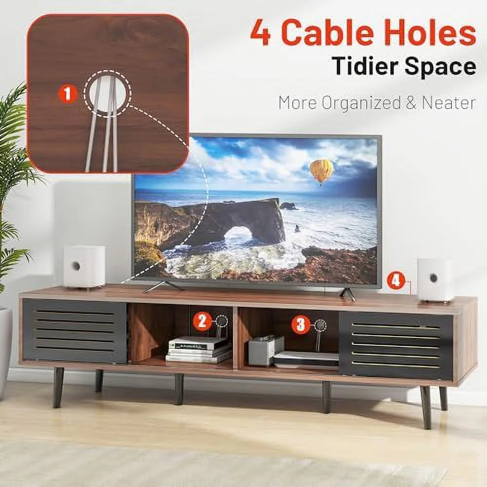 Mid Century Modern TV Stand for 55/60/65 inch TV with Cabinets L7087